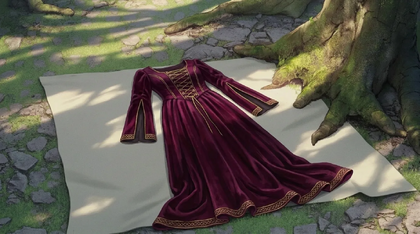 Wine-Velvet Court Gown